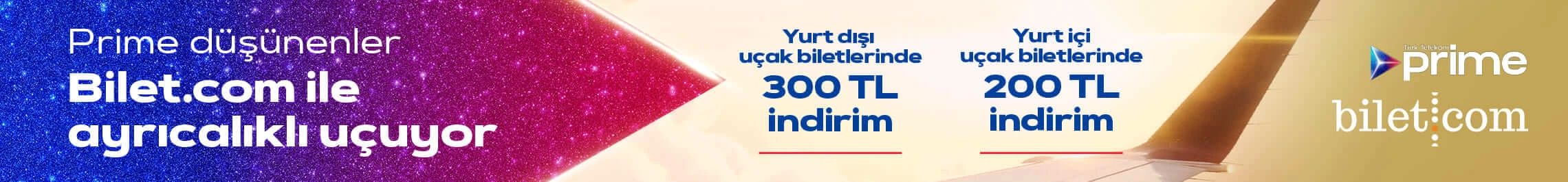 Bilet.com & Prime Uçak Bileti Kampanyası