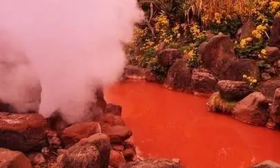 bloody pond hot springs japan