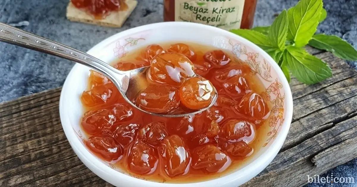 beyaz kiraz reçeli