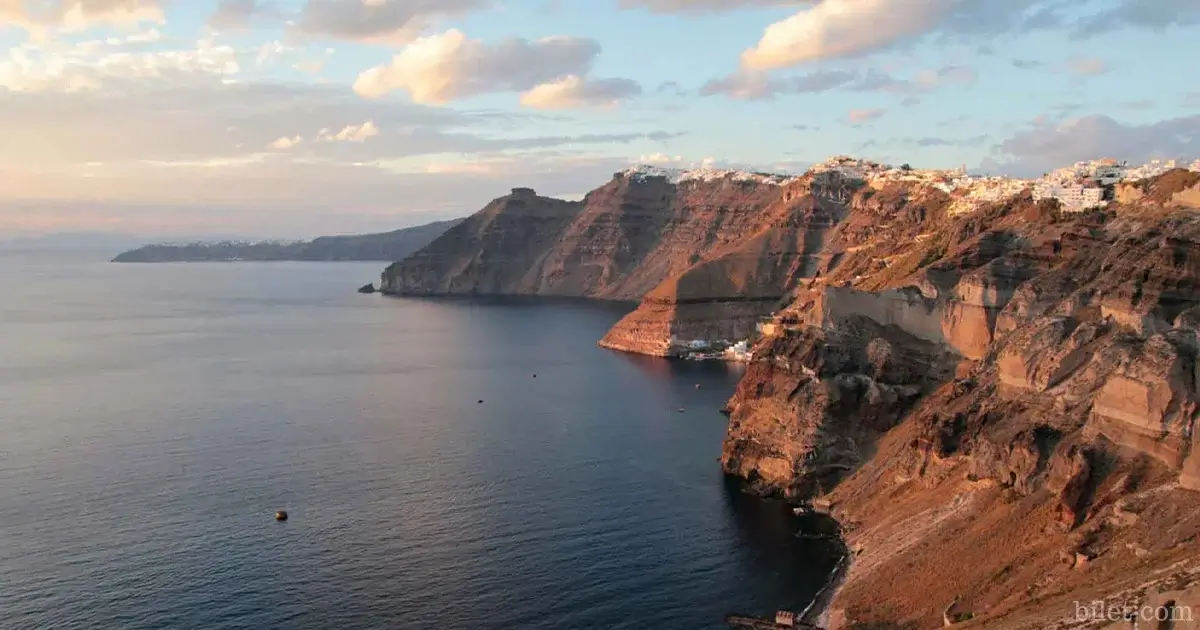 santorini caldera ve volkanik ada