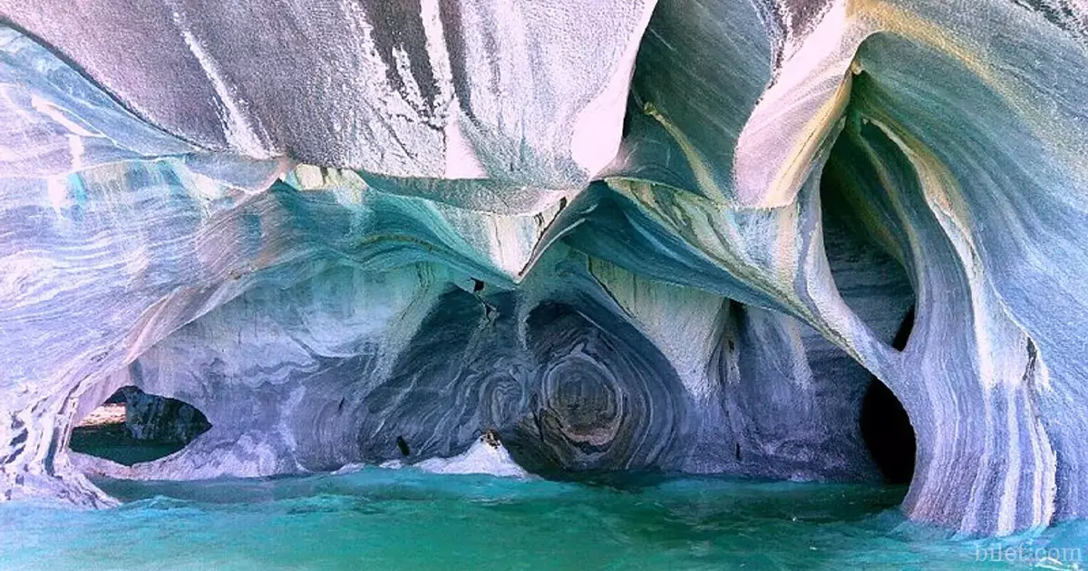 şili cavernas de marmore patagonya mermer mağaraları