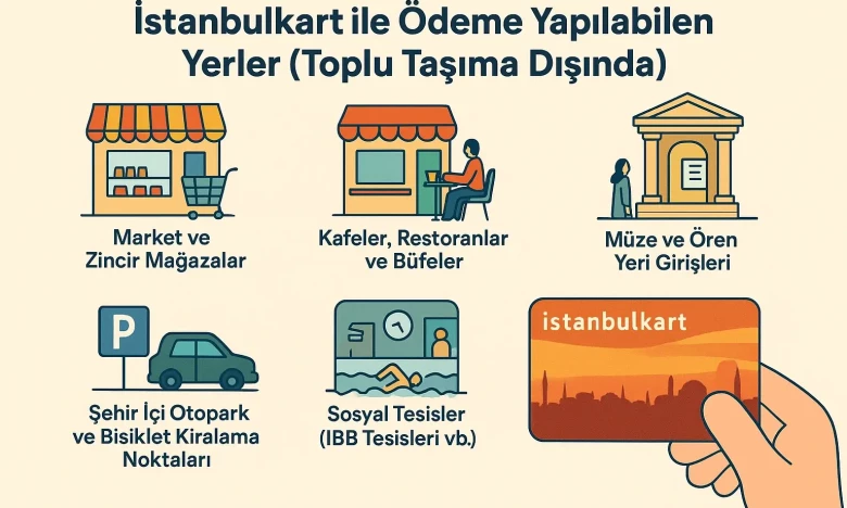 Стамбулкартпен төлеуге болатын орындар (Қоғамдық көліктен басқа)