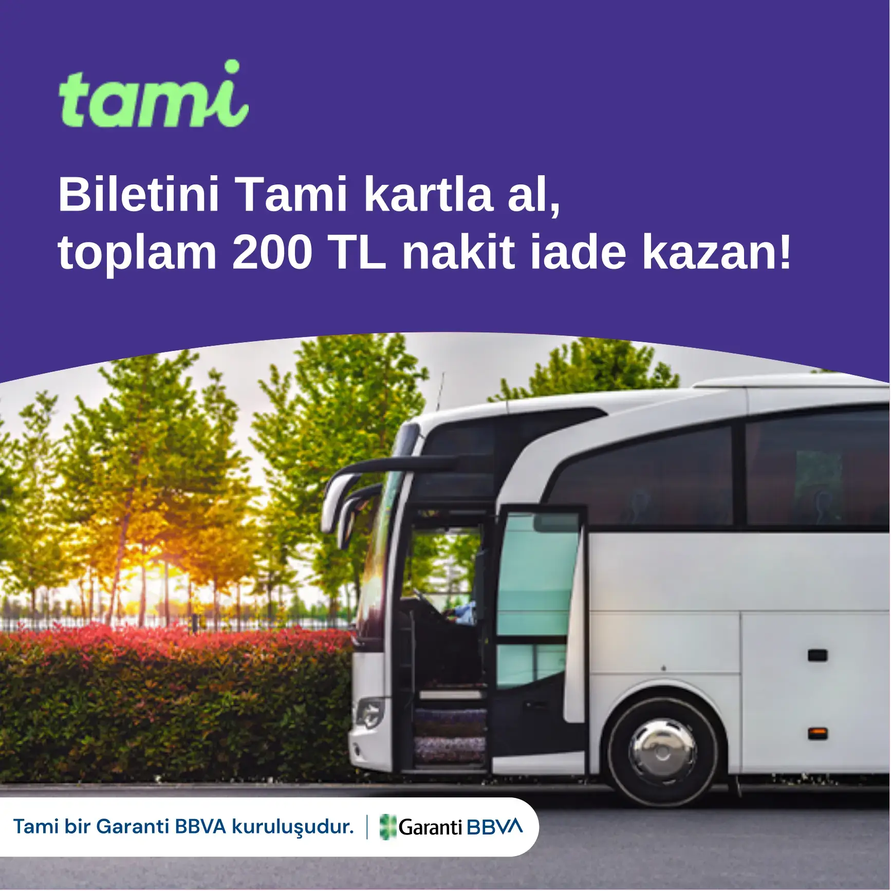 Tami Kart ile Bilet.com'da %10 Nakit İade Kampanyası