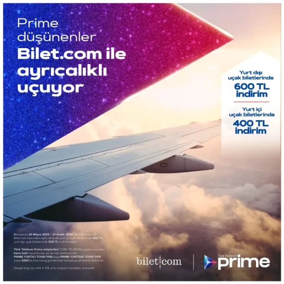 Türk Telekom Prime Müşterilerine Uçak Biletlerinde İndirim Kampanyası