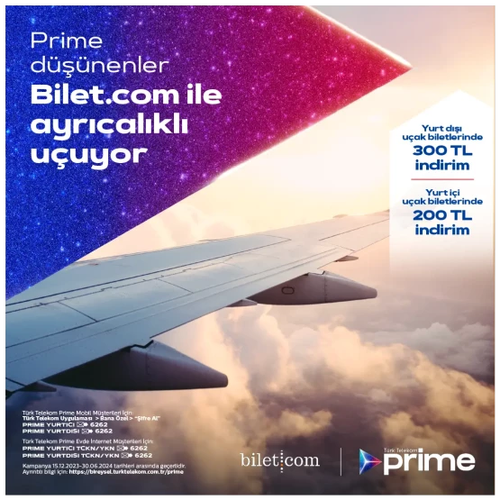 Türk Telekom Prime Müşterilerine Uçak Biletlerinde İndirim Kampanyası
