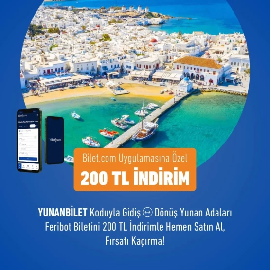 Yunan Adaları Feribot Biletlerinde Uygulamaya Özel 200 TL İndirim