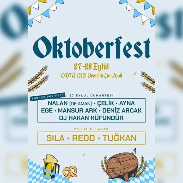 Oktoberfest - Nalan, Çelik, Ayna, Ege, Mansur Ark, Deniz Arcak ve DJ Hakan Küfündür, Sıla, Redd, Tuğ